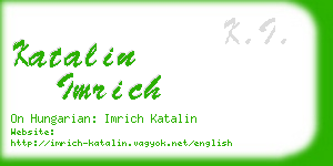 katalin imrich business card